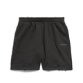 Men's Summer Hot Drill Logo Letter Print Black Cotton Shorts Pants #99727