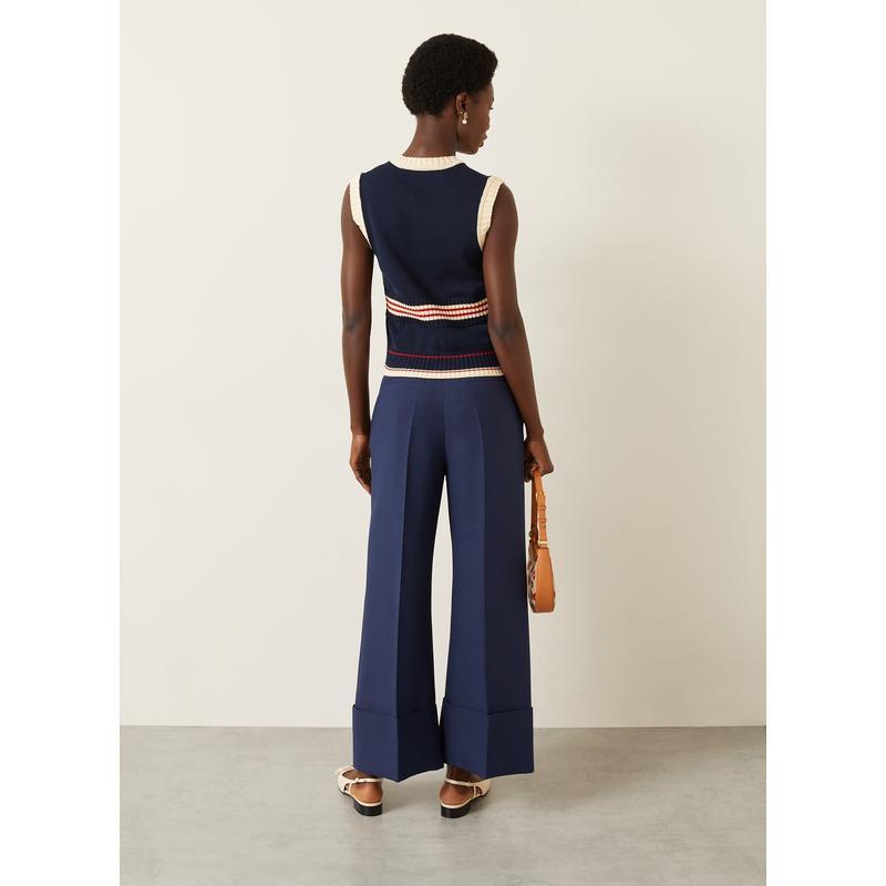 Women's Summer V-Neck College Style Cherry Embroidery Cotton Knit Sleeveless Solid Color Straight Tank Top Vest Ngvp #1959