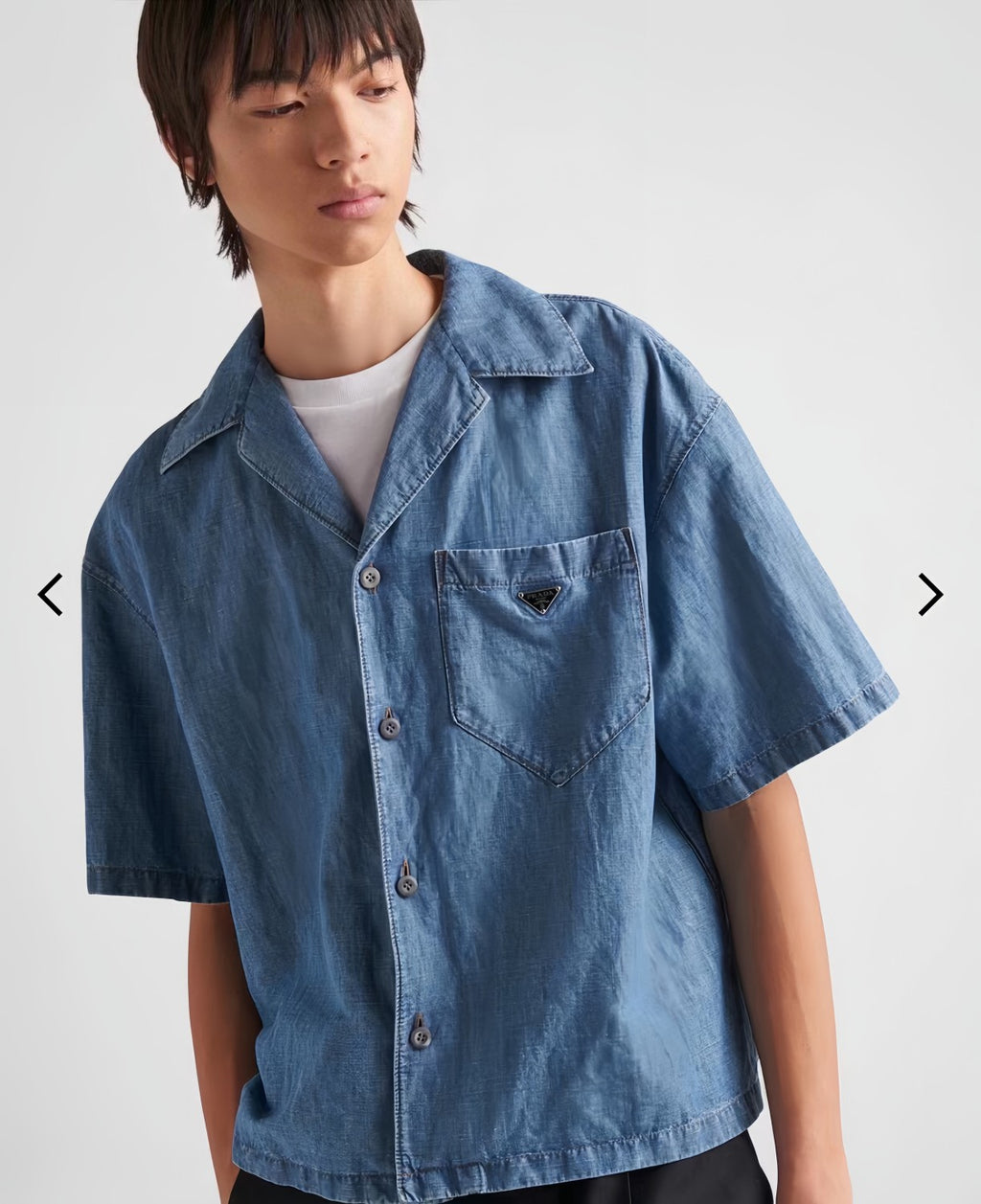 Men's Summer Blue Lapel Single Breasted Short Sleeve Denim Shirt Jacket Shorts Set Suit #98554