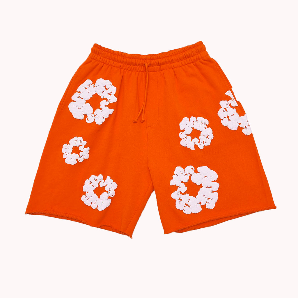 Denim Tears Men Women Spring Summer Trend High Street Kapok Flower Casual Cotton Loose Shorts Fashion Pants Ngvp #8876