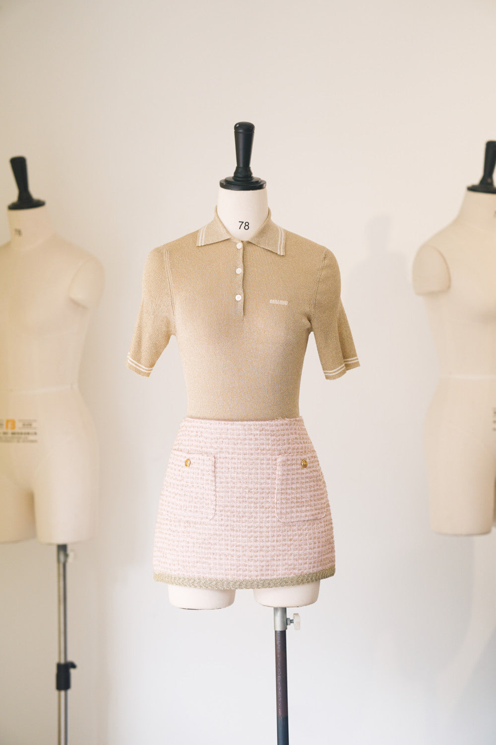 Women's Spring/Summer Applique Logo Oversized Stretch Short Sleeve Polo Shirt T-Shirt #74947