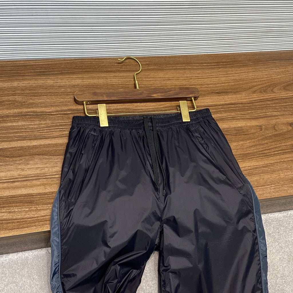 26SS Early Spring Technology Nylon Color-Blocked Drawstring Fleece Warm Climbing Ski Loose Straight Casual Long Pants #194273