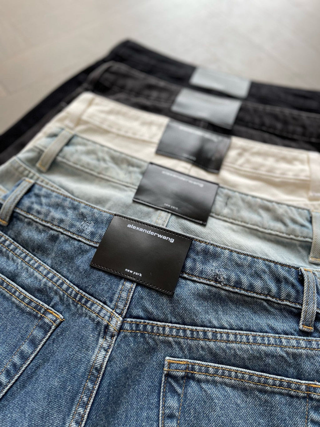 Women's Summer Washed Solid Colour Worn Raw Edge Denim Shorts #76852