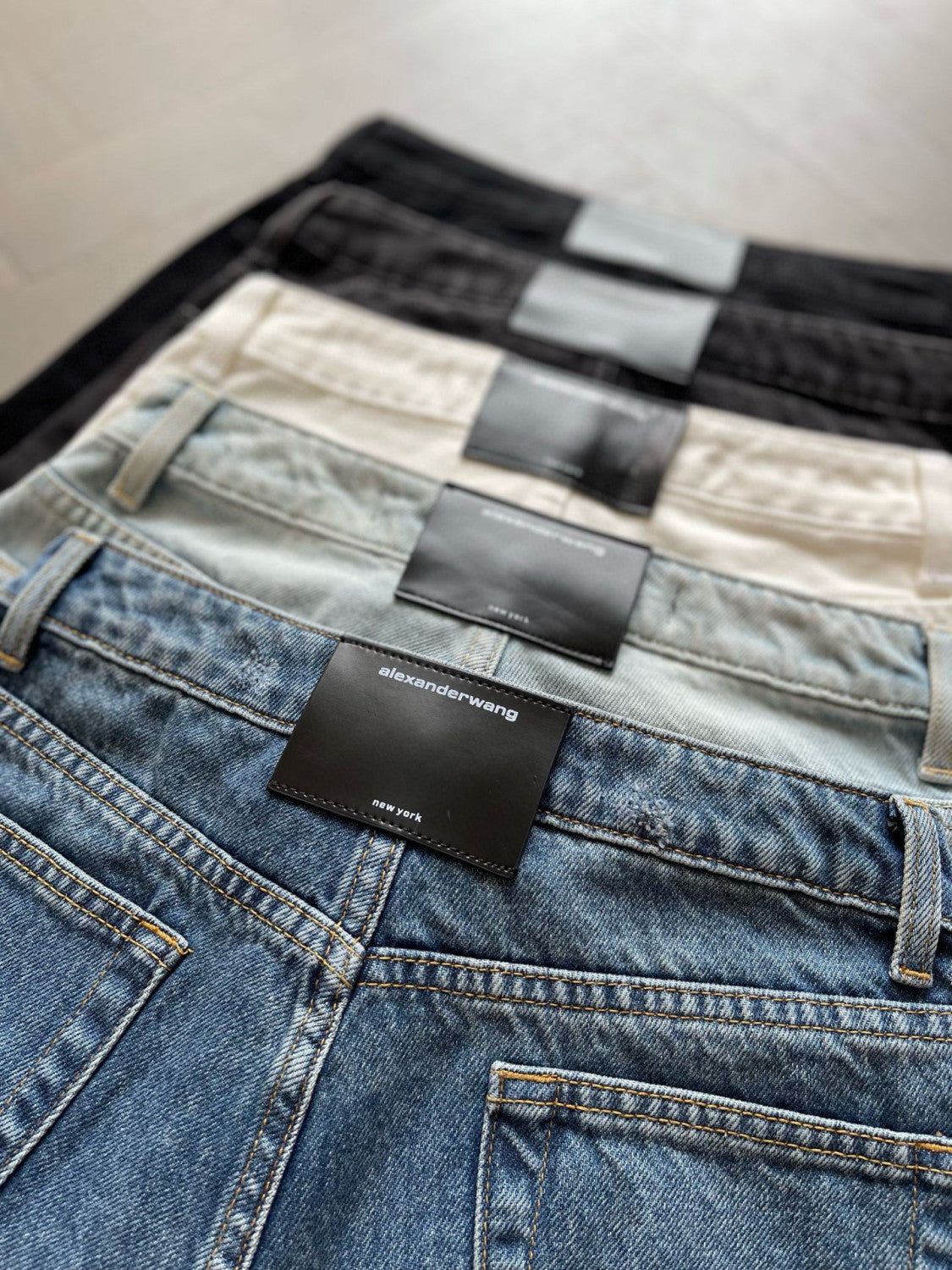 Women's Summer Washed Solid Colour Worn Raw Edge Denim Shorts #76852