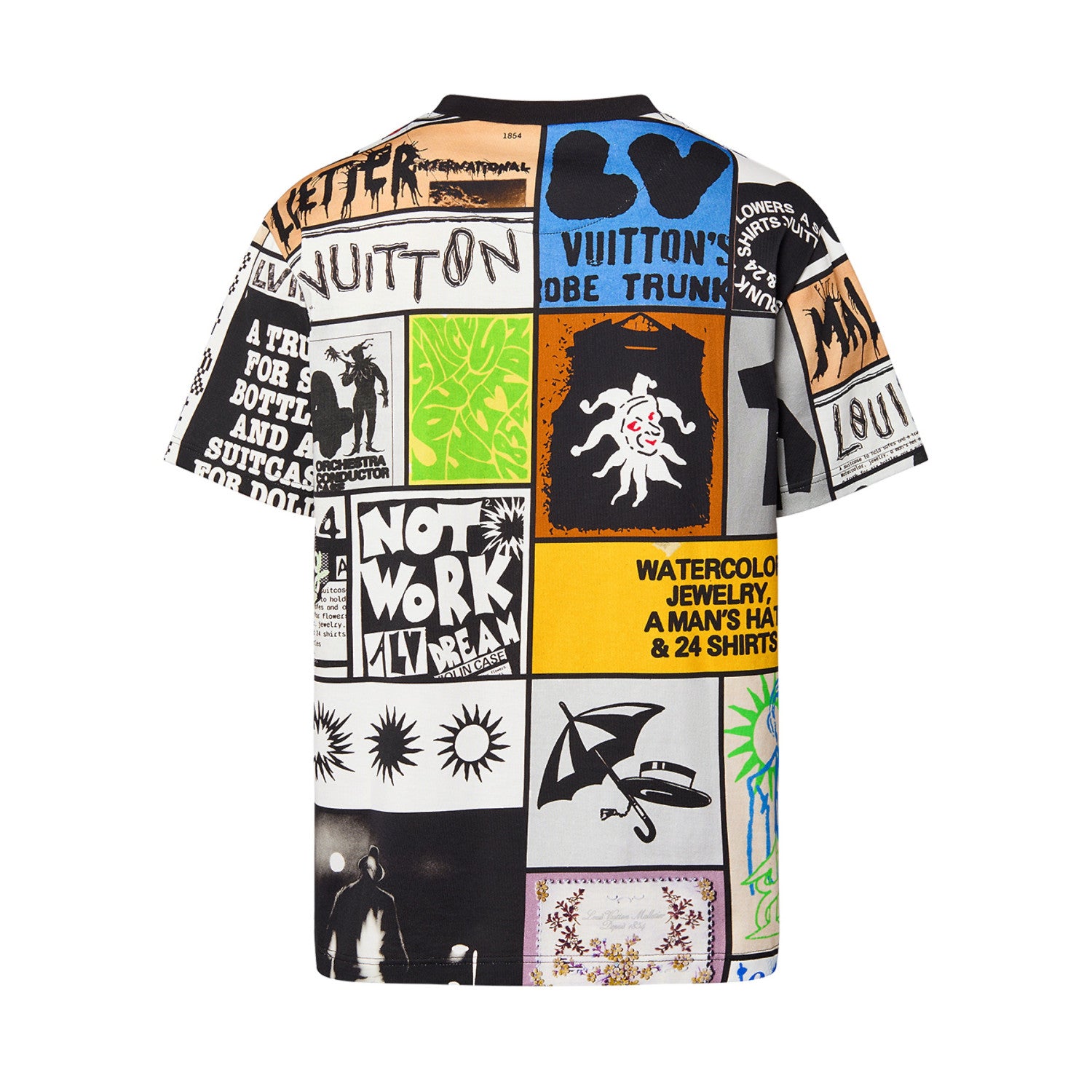 Men's Summer Multicolour Splicing Pattern Printed Cotton Round Neck Short Sleeve T-Shirt #97867