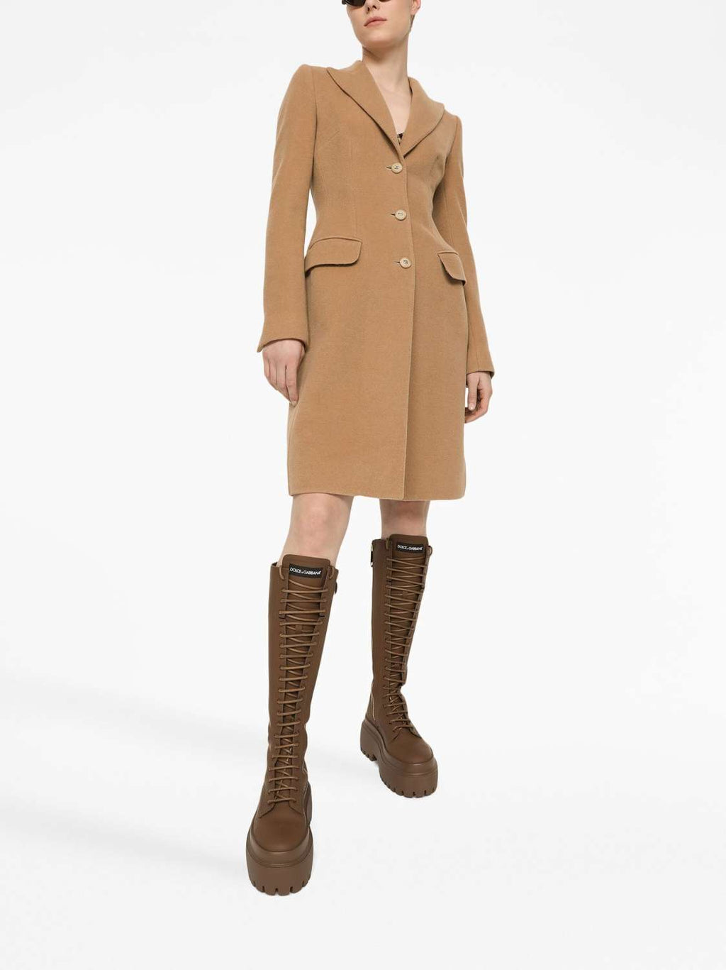 Women's Autumn And Winter Solid Color Wool Single Breasted Medium Length Long Sleeve Coat Ngvp #8955