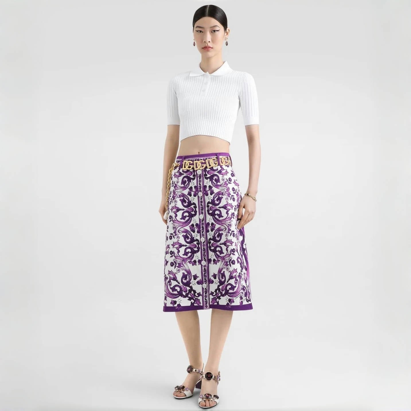 Women's High Street Summer Floral Print Zipper Fitted Casual Skirt #81492