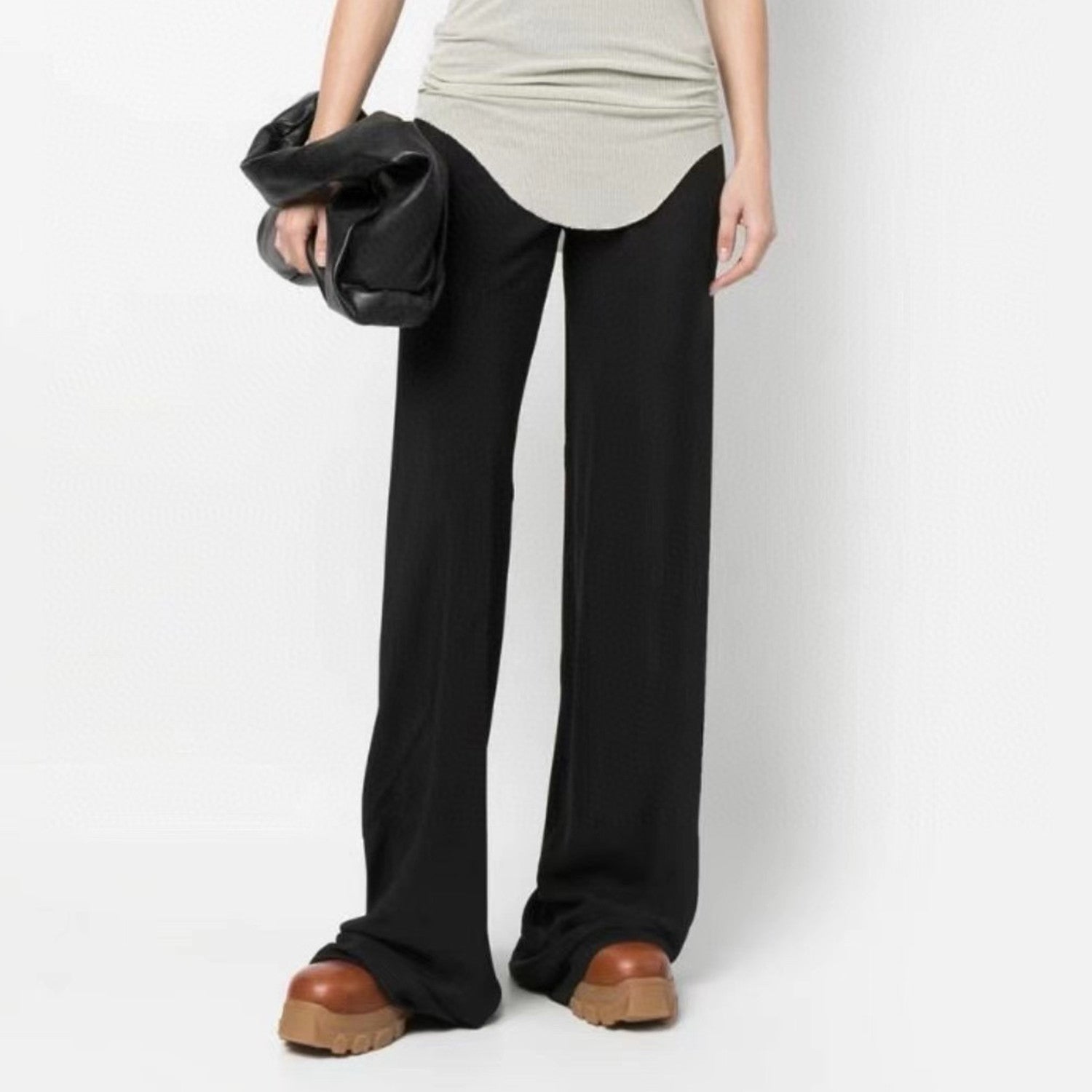 Women's Spring And Summer Fashion Casual High Waist Pants Straight Wide Leg Casual Pants  #71426