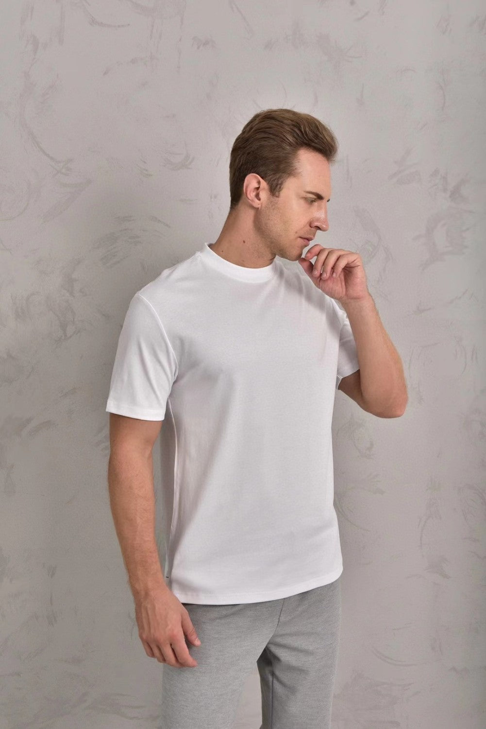 LP Men's Summer Solid Color Casual Fashion Round Neck Cotton Short Sleeve T-Shirt #98734