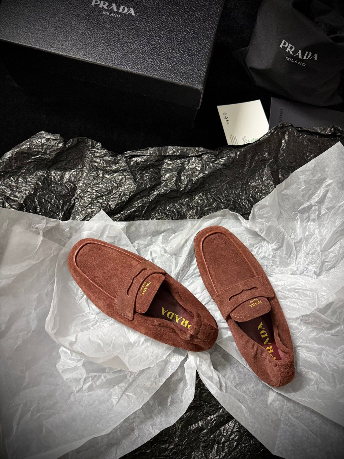 PR Women's Solid Color Round Toe Slip-On Shiny Oiled Leather and Suede Casual Loafers Shoes #77758