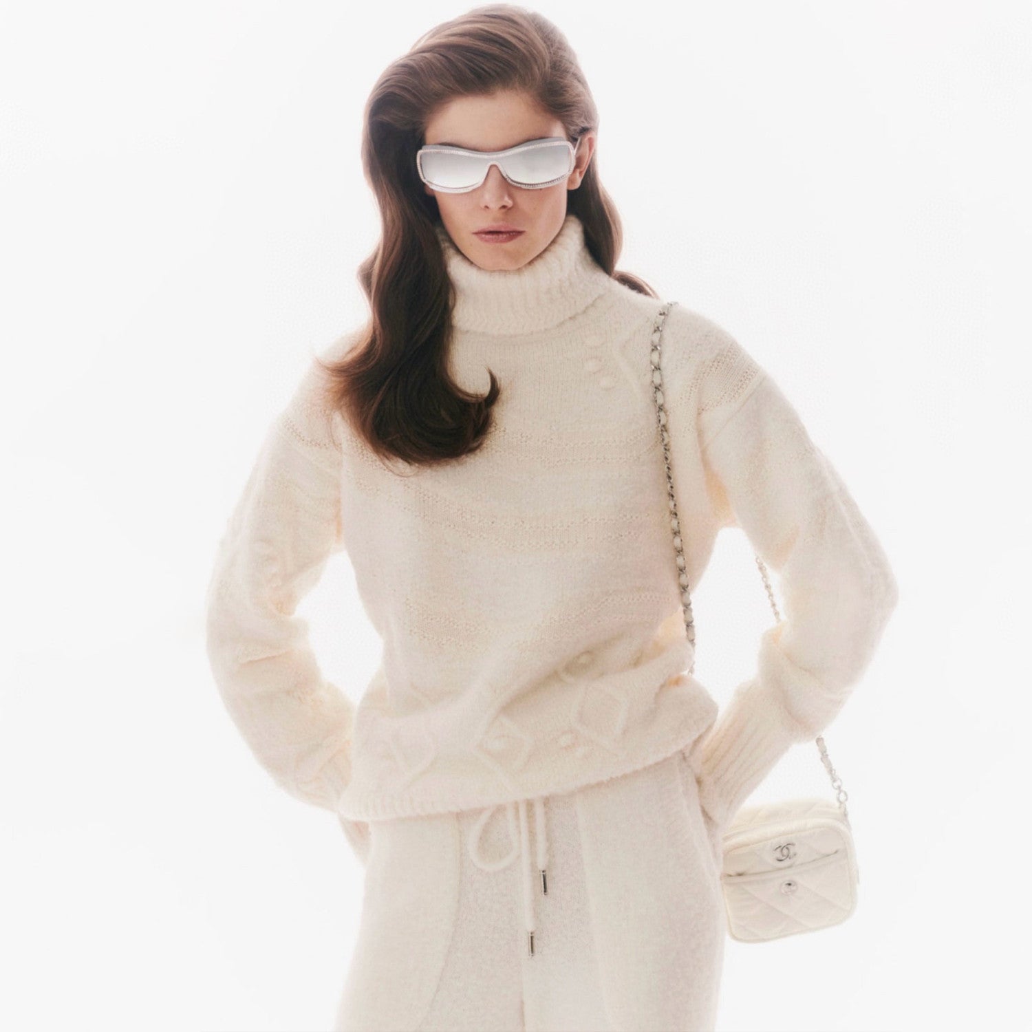 Women's Autumn/winter Ski Pullover High Neck Long Sleeve Three-dimensional Jacquard Knitted Sweater Ngvp #1999