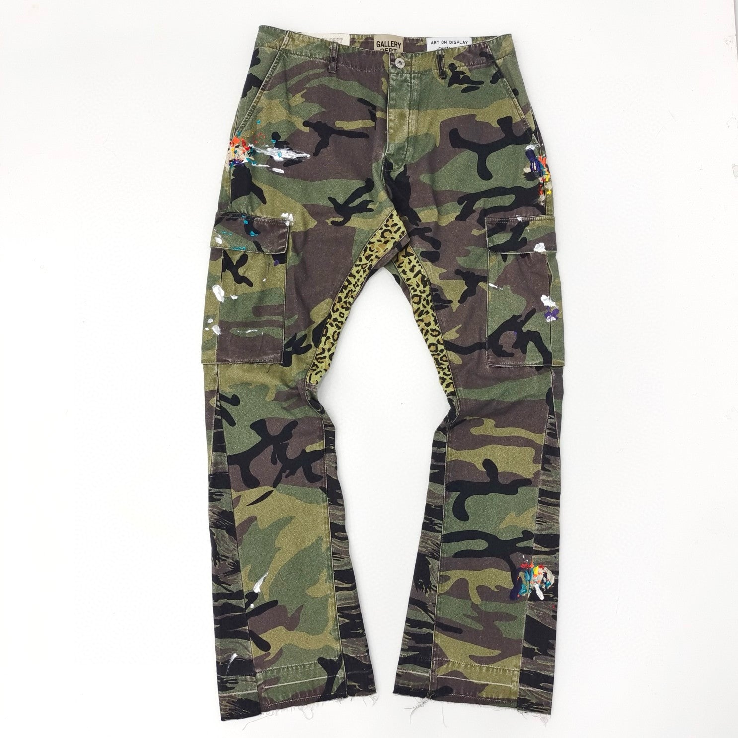 Men's Women's Four Seasons Camouflage Colorblocking Washed Pants Pocket Zipper Casual Straight Leg Pants Ngvp #7874