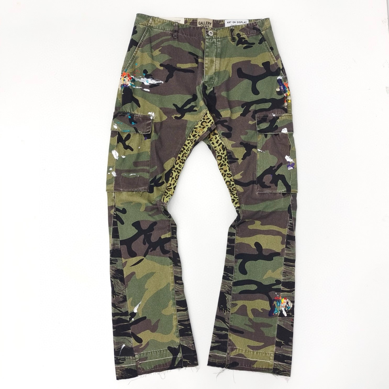 Men's Women's Four Seasons Camouflage Colorblocking Washed Pants Pocket Zipper Casual Straight Leg Pants Ngvp #7874