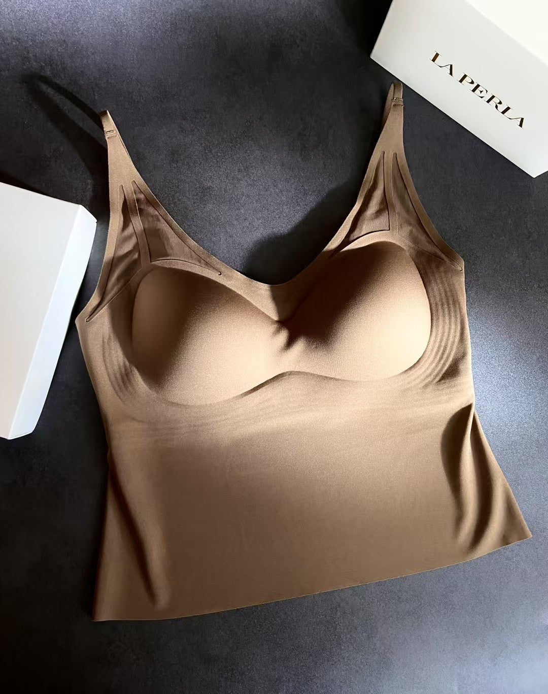 Laperla Women's Comfortable Seamless Silk Lined Bra Pads with Thin Straps  Beautiful Back Design  High-Stretch Breathable Underwear #78499