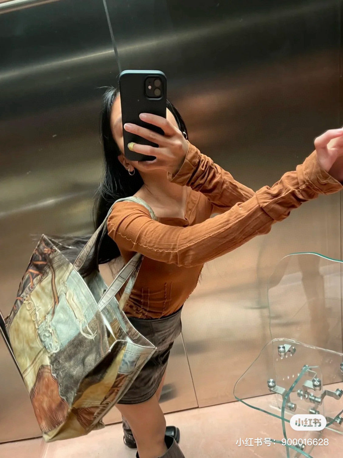 Acne Studios Women's Denim Fabric Vintage Old Logo Embossed Canvas Tote Shopping Bag Bags #99526