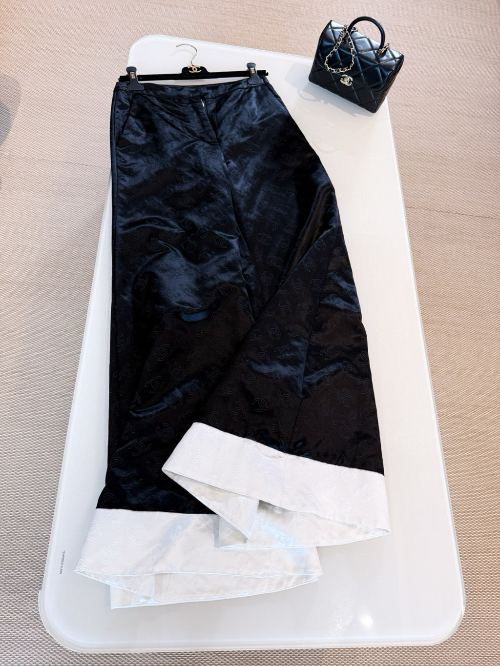 M¨¦tiers d'art Women's Spring/Autumn Fashion Classic Dark Pattern Jacquard Wide Leg Silk Casual Pants #78288