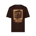 Men's Summer Brown Casual Short Sleeve Cotton Loose Intarsia Crewneck T-shirt #98224