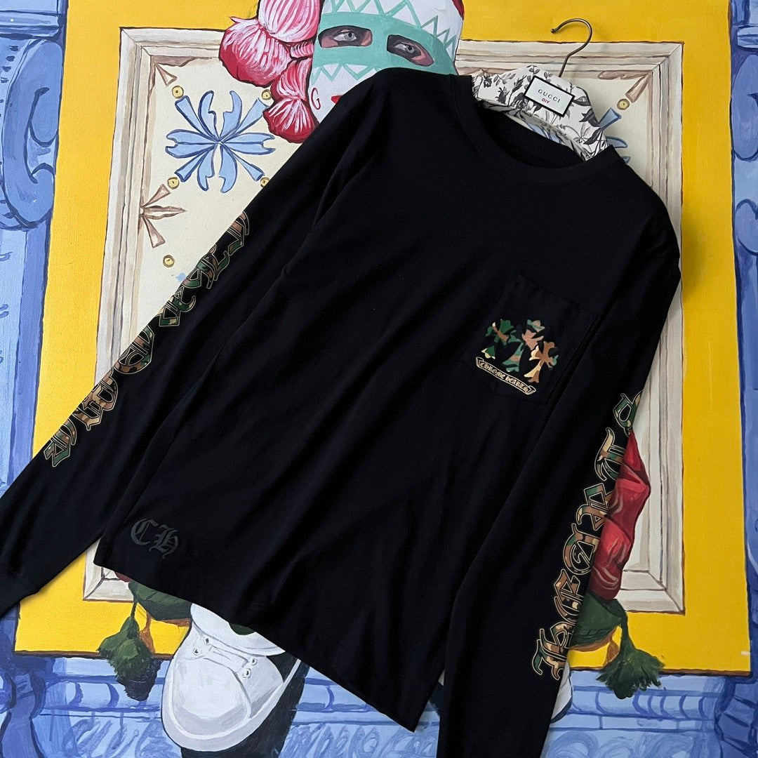 Men's and Women's Spring and Autumn Camouflage Print Logo Print Casual Round Neck Cotton Pullover Sweatshirt #72693