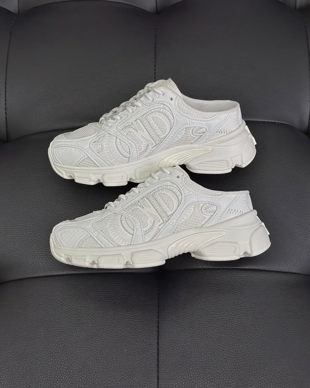 CD Chrono Women's Spring/autumn Two-tone Mesh Fabric Round Toe Lace-up Slip-on Low-top Shoes Fashion Casual #78135