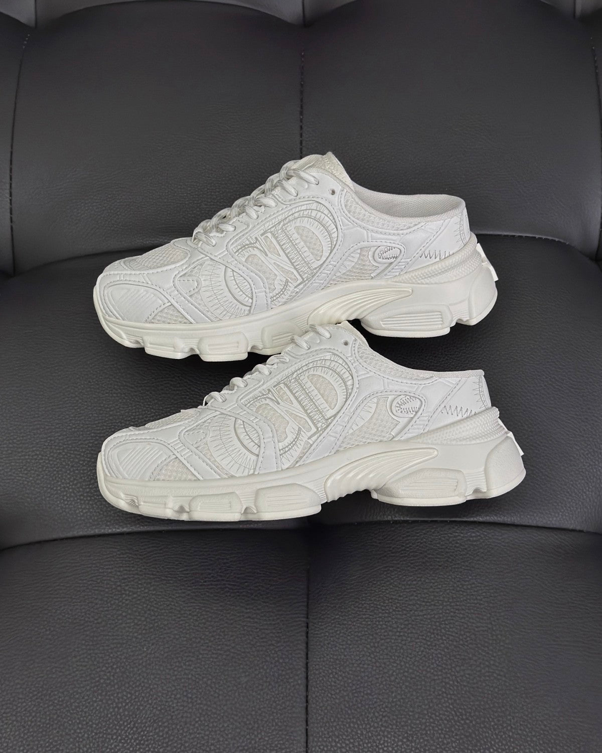 CD Chrono Women's Spring/autumn Two-tone Mesh Fabric Round Toe Lace-up Slip-on Low-top Shoes Fashion Casual #78135