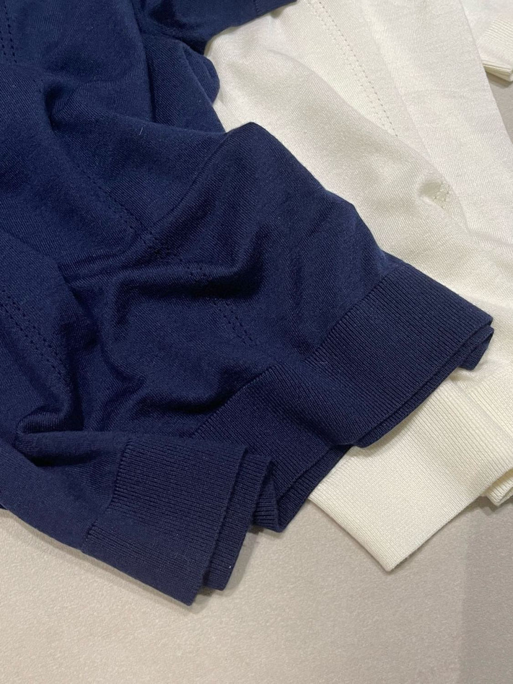 positioned jacquard wool yarn knitted polo short-sleeved T-shirt #194308