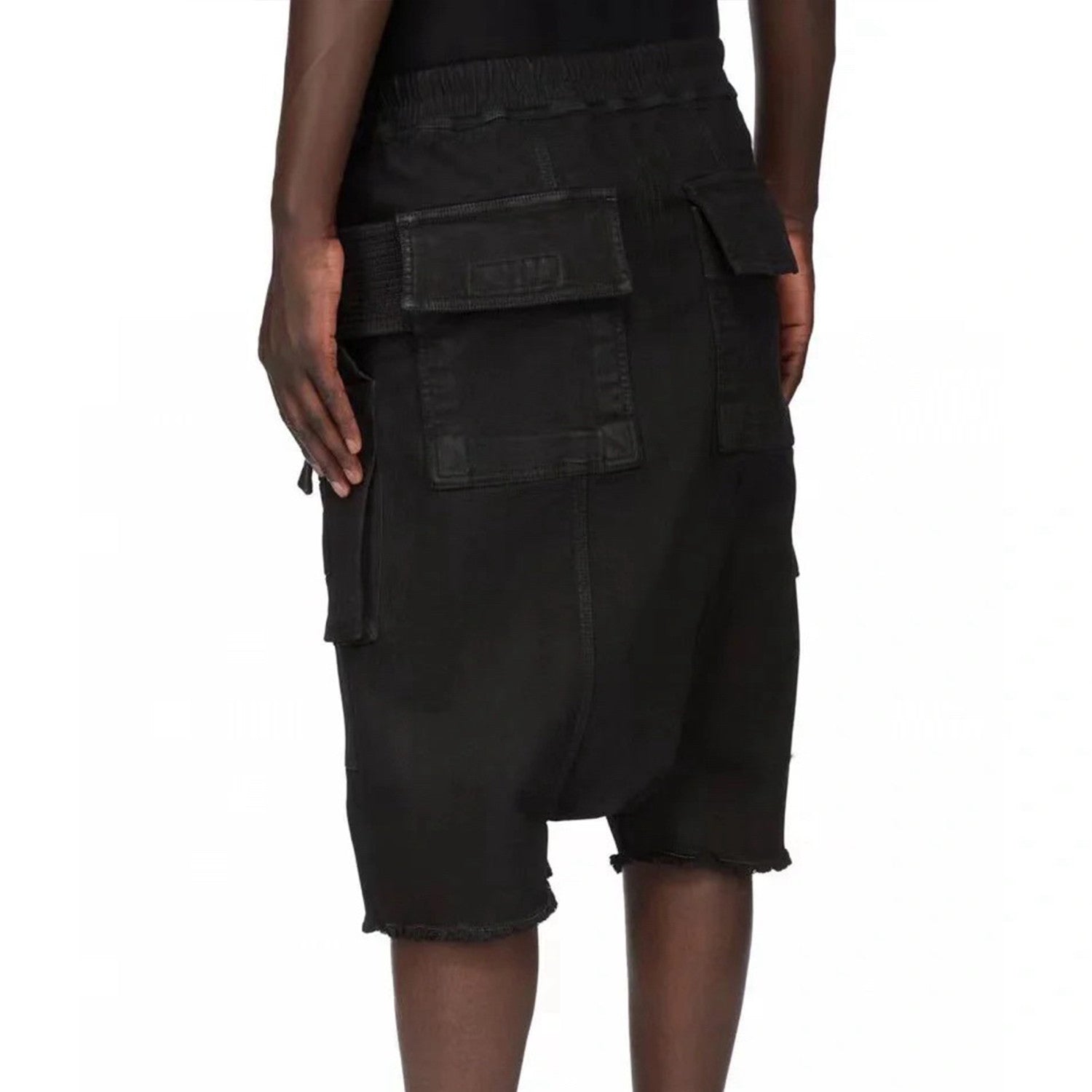 X Dekshdw Men's Spring/summer Vintage High Street Broken Black Distressed Denim Shorts With Drawstring Pants Ngvp #8539