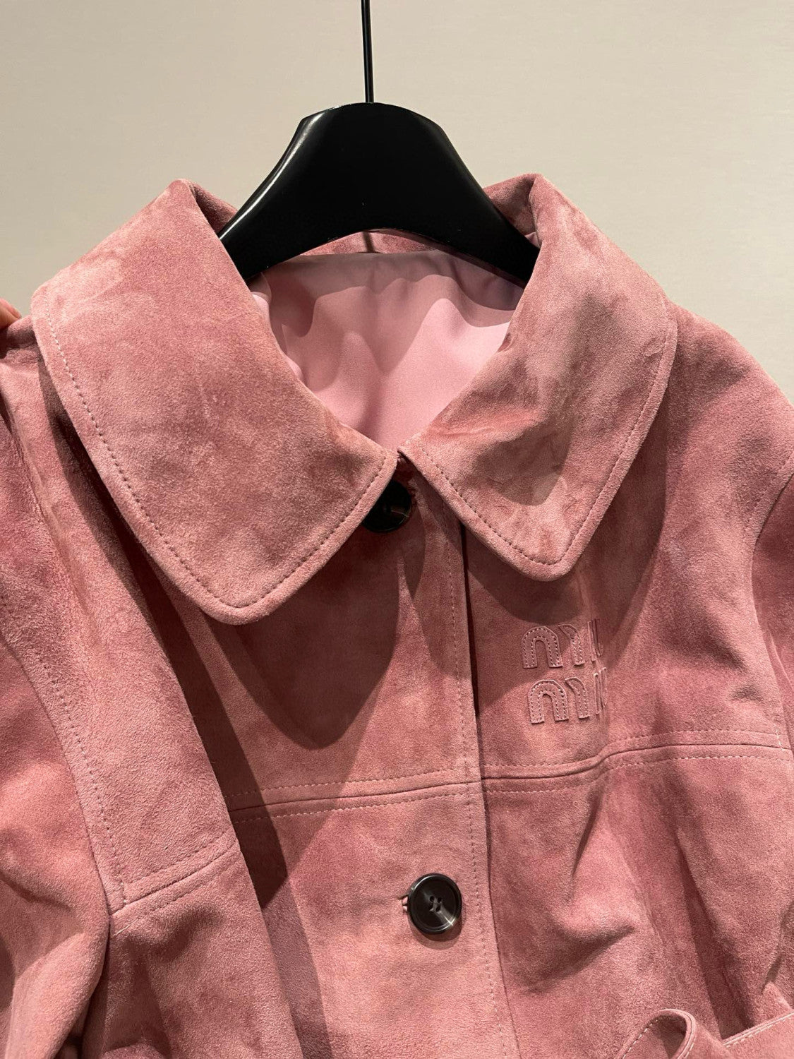 Women's Autumn and Winter Suede Pink Single Breasted Tie Waist Long Coat Jacket #98877