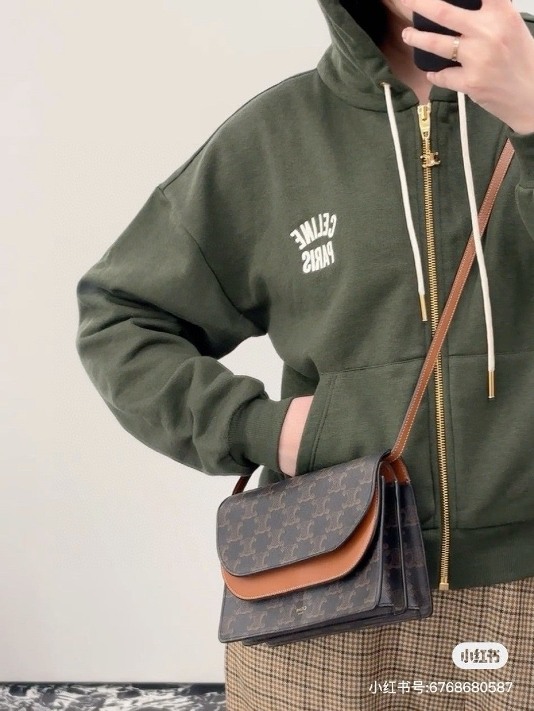 Women's Men's Autumn/Winter Green Zipper Hooded Sweatshirt with Logo Print Fashionable Casual Short-Sleeve Hoodie #9331Z