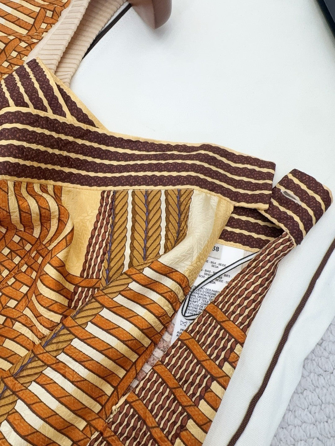 Women's Spring/Summer 2026 Silk printed check pattern Knitted and silk patchwork Shirt dress Suit Set #82539A