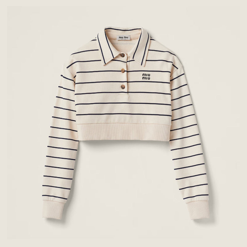 Women's Summer Colorblocked Striped Polo Neck Long Sleeve Sweatshirt Casual Tie Shorts Suit Set #99163