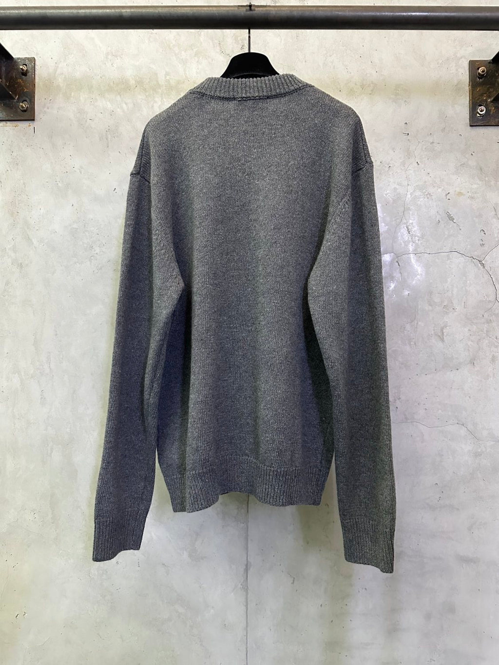 Men's Fall/Winter Chinese New Year Collection Embroidered Knit Wool Sweater Equestrian Style Fashion Trendy Pullover Gray Knit Sweater #194063