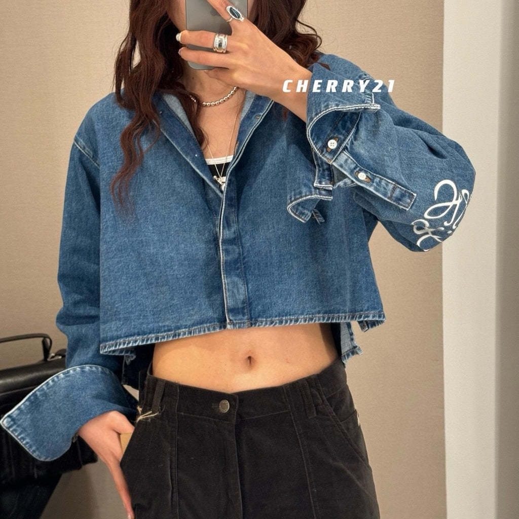 Women's Spring And Fall Tannin Short Hooded Shirt Washed Cotton Loose Casual Single Breasted Jacket #72321