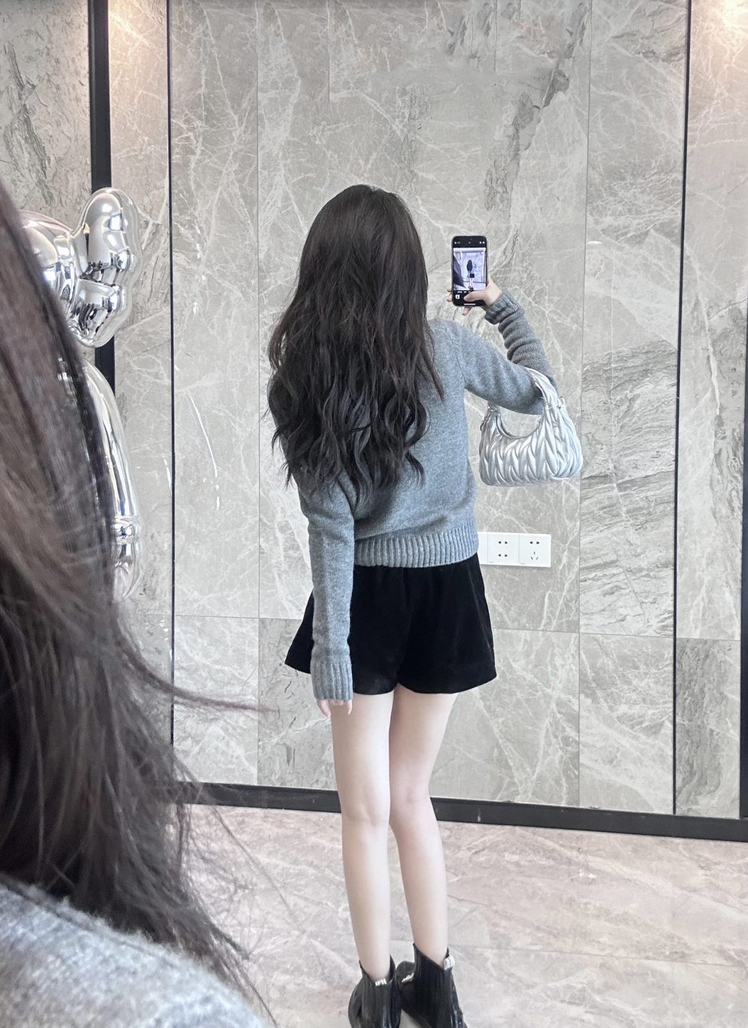 Women's Autumn And Winter Jacquard Knit Sweater Gray Pink 100% Cashmere Fabric With Logo Round Neck Long Sleeve Pullover Knitted Sweater #71784