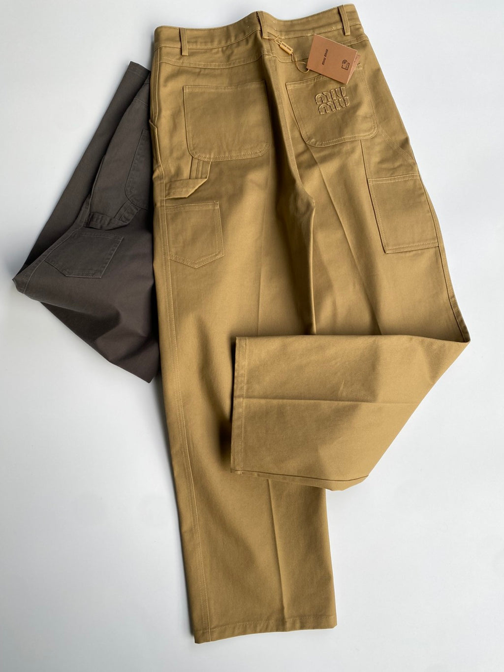 Women's Spring & Autumn Solid Color Embroidered Logo Printed Loose Straight Casual Pants #75146