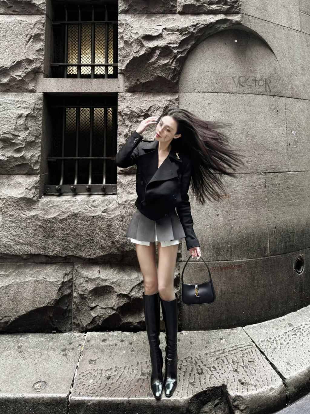 YS Women's Pointed Cat Heel Long Short Red Black Boots Fashion Temperament Elegant Sexy Zipper Short Boots Shoes Ngvp #2185