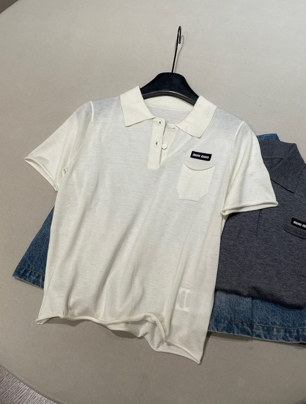 Monogrammed Polo Wool Knitted Short-Sleeve T-Shirt #194309