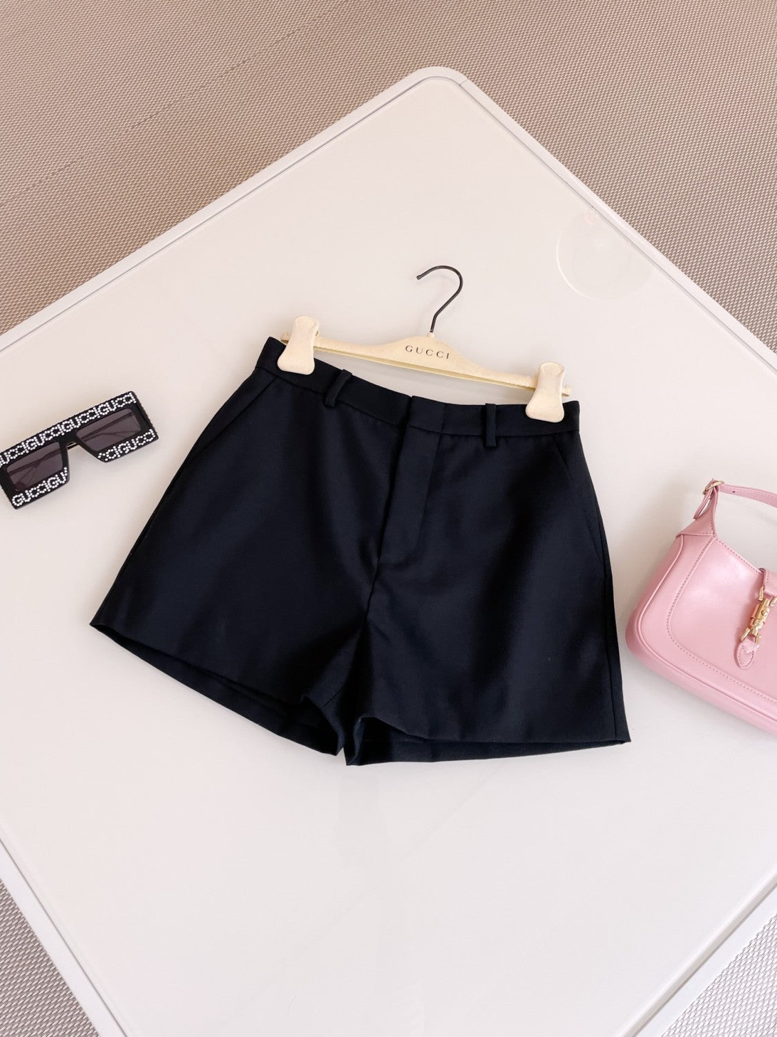 Women's Summer Solid Color Wide Mid Waist Short Casual Western Pants #75463