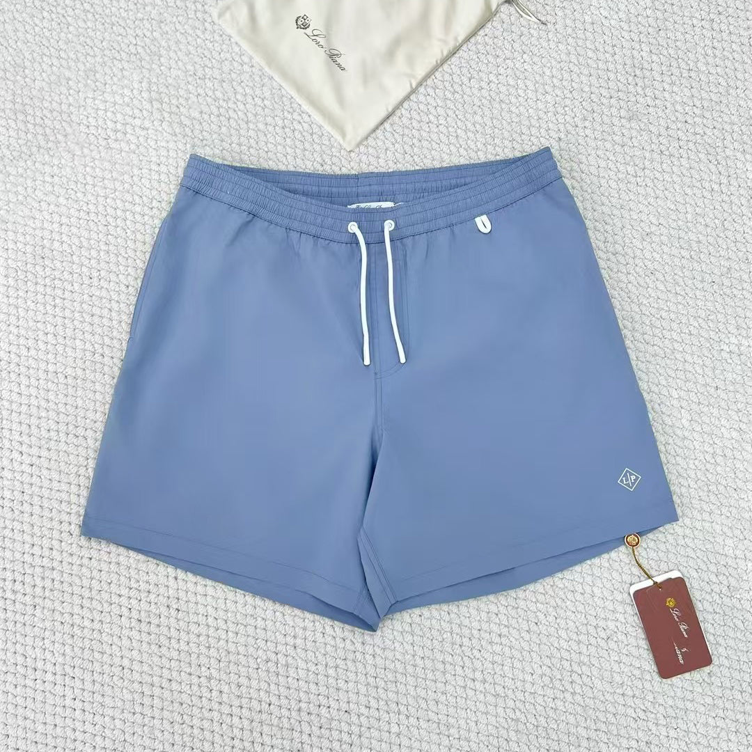 Men's Summer Solid Color Elastic Waist Tie Casual Comfortable Shorts #75521