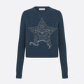 Women's Spring and Autumn Star Embroidery Pattern Cashmere Knit Crew Neck Sweater #74584