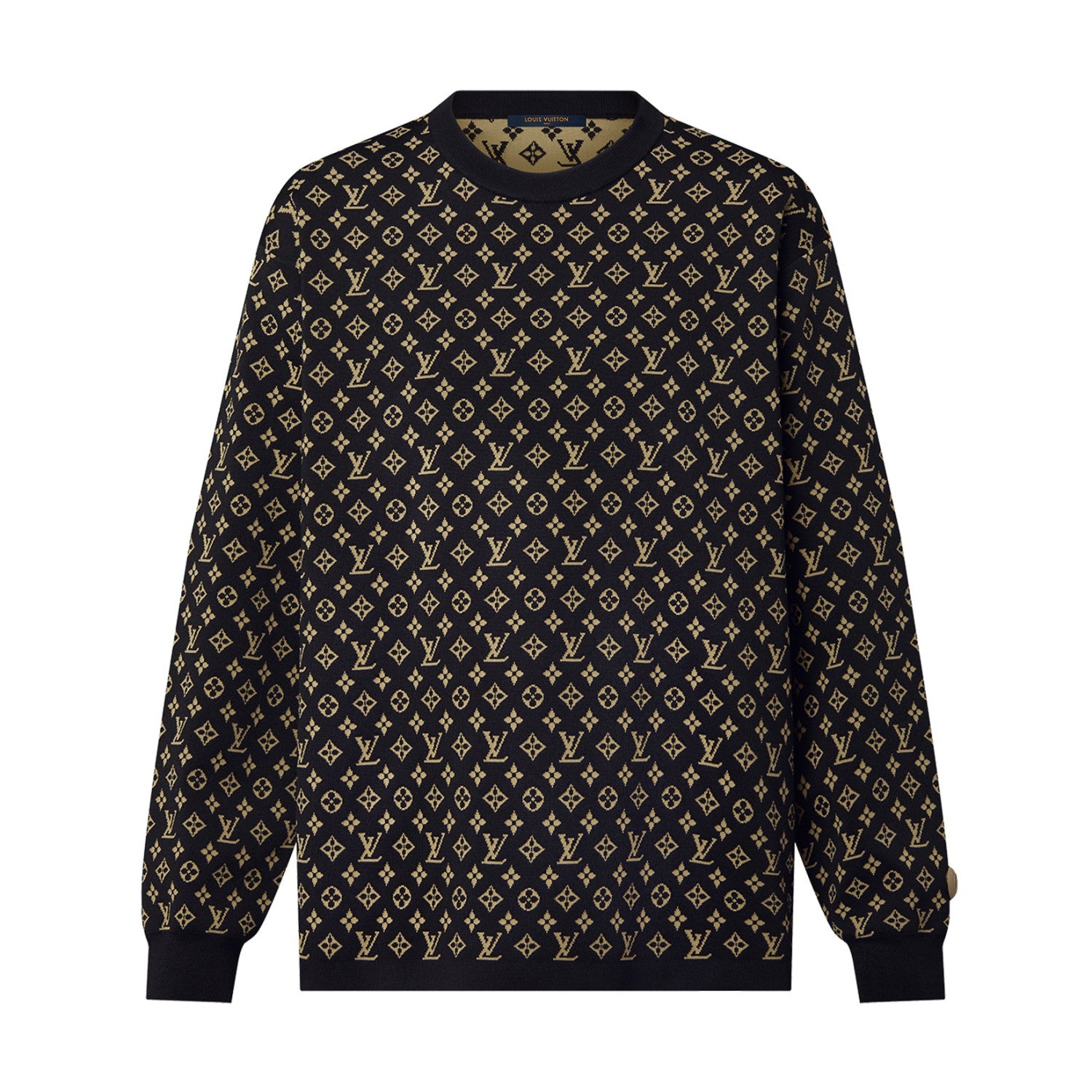 Women's Summer Logo Printed Jacquard Knit Crew Neck Long Sleeve Sweatshirt Pullover #72446