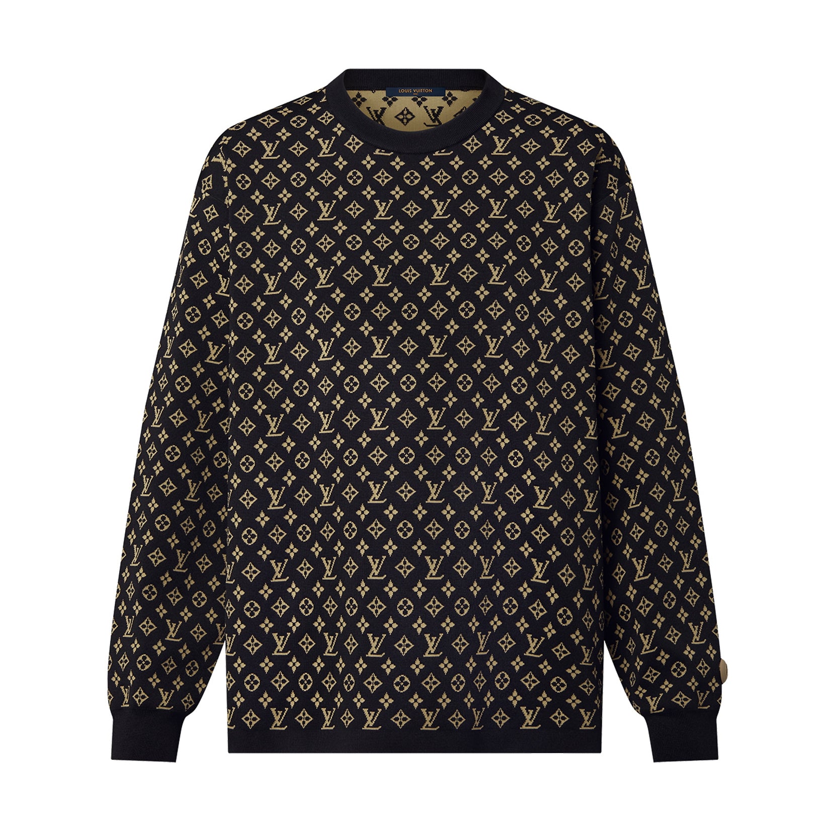 Women's Summer Logo Printed Jacquard Knit Crew Neck Long Sleeve Sweatshirt Pullover #72446