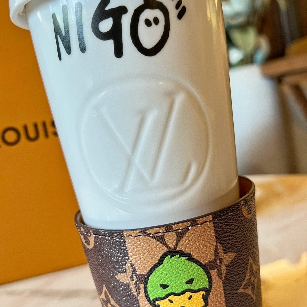 Duck Image Cowhide Mug Cover Ceramic Mugs Cup #72998