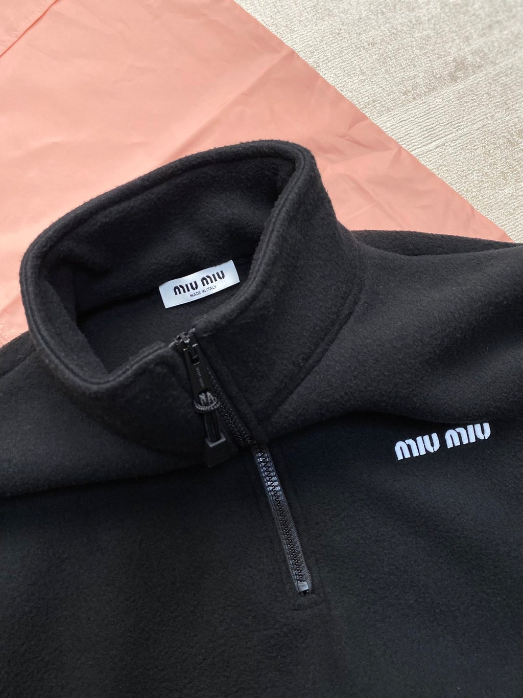 Women's Spring and Autumn Logo Letter Fleece Half Zip High Neck Long Sleeve Sweatshirt Pullover #73186