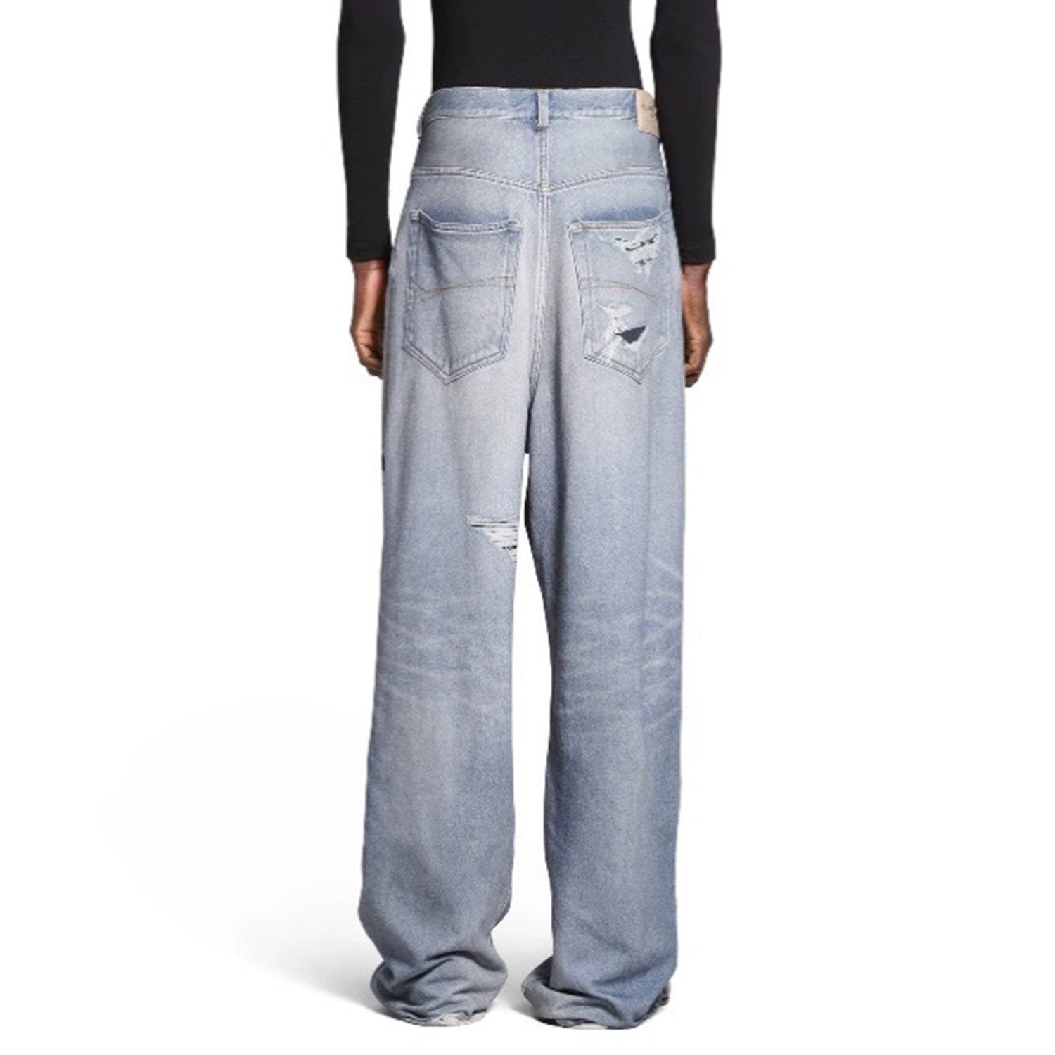 Men's And Women's Spring And Fall Cotton Printed Jeans Broken Holes Vintage Washed Casual Straight Pants Ngvp #8169