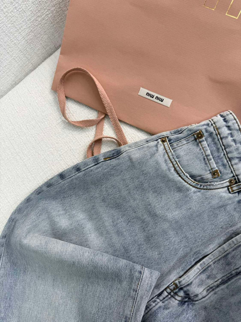 Women's Spring and Autumn Blue Letter Logo Embroidery Straight Jeans Pants #73416