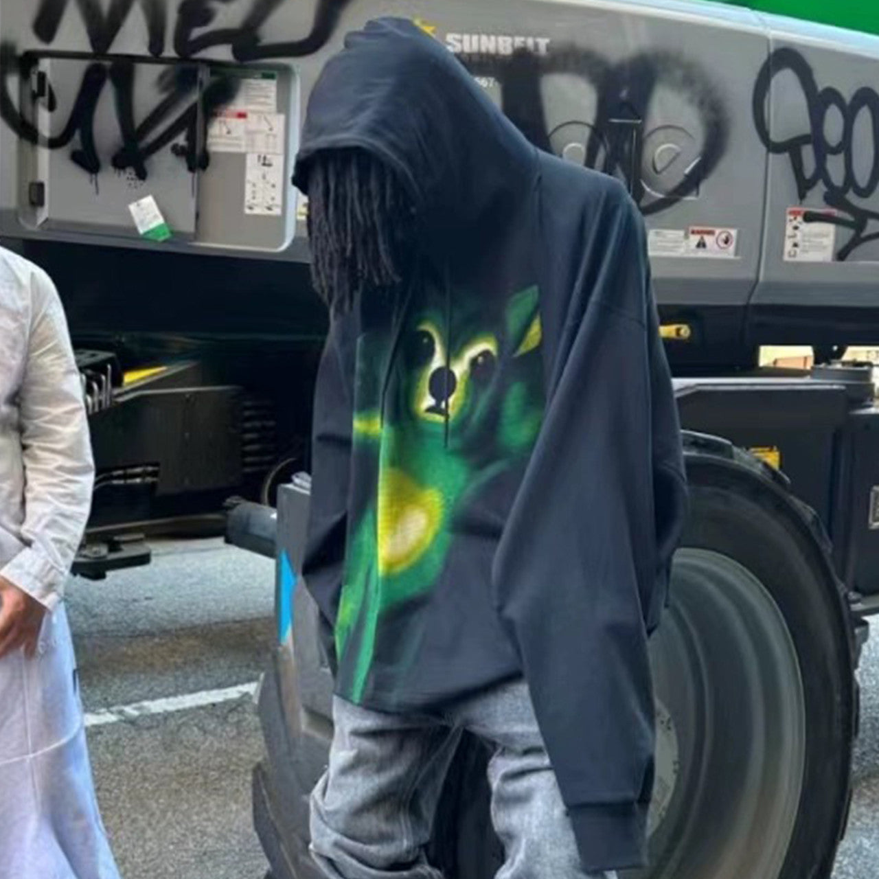 Anonymous Club Men's Women's Spring And Autumn Fashion High Street Printed Sweatshirt Hooded Trend Casual Black Hoodie Ngvp #7765