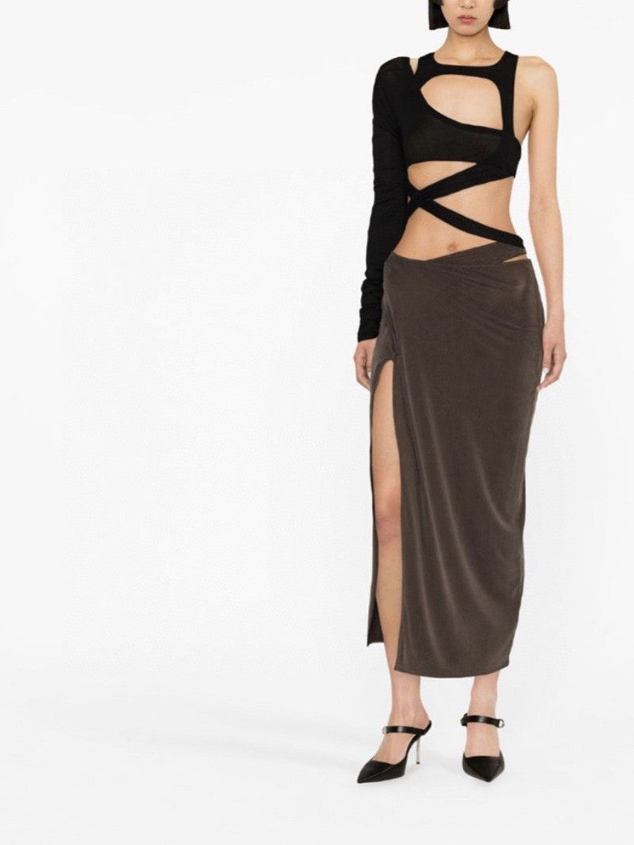 Women's Summer Tie Irregular Hollow Out Top Solid Color Splicing Short Tank Top Vest Ngvp #1799