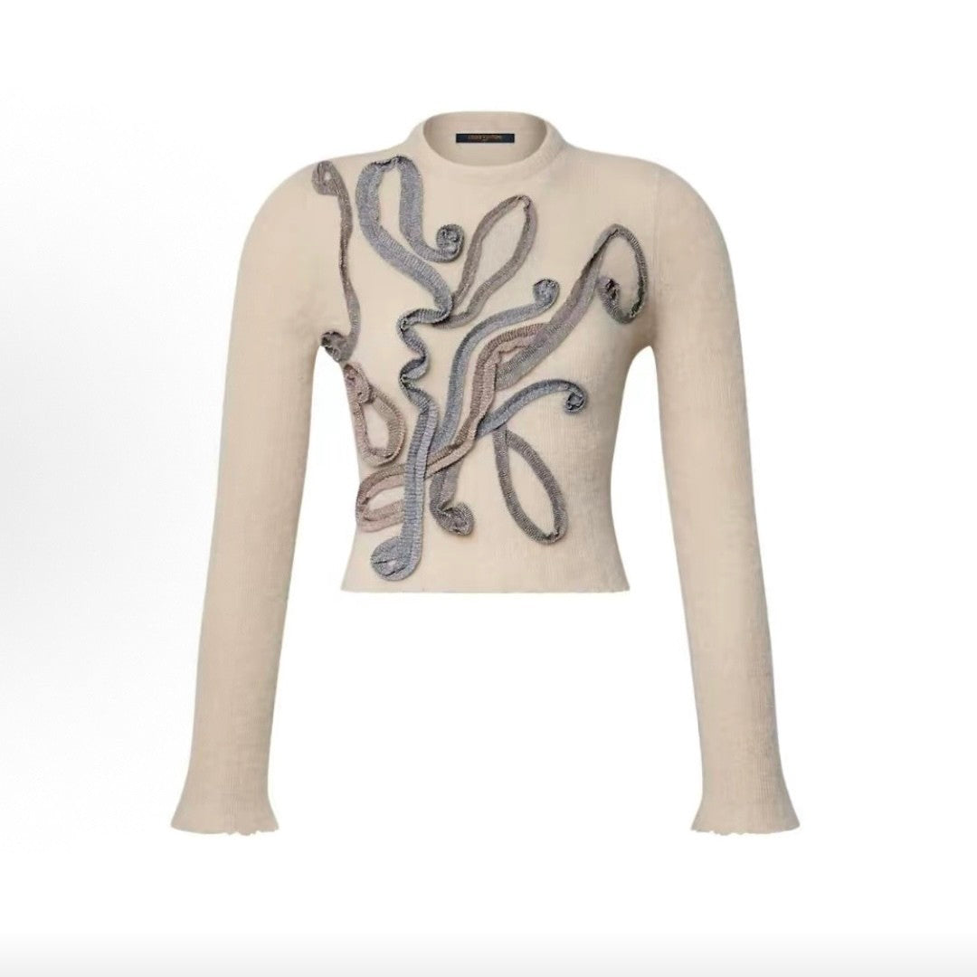 Women's Spring 2026 Collection Mohair blend Deconstructivist style Sweater #82529A