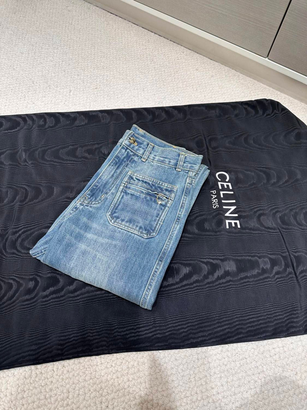 Women's Spring & Autumn Solid Color Loose & Skinny Straight Leg High Waist Jeans Pants #73956