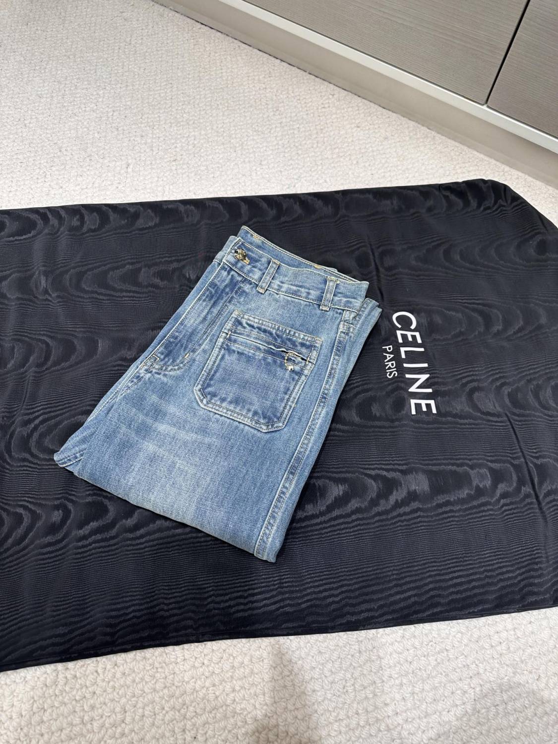 Women's Spring & Autumn Solid Color Loose & Skinny Straight Leg High Waist Jeans Pants #73956